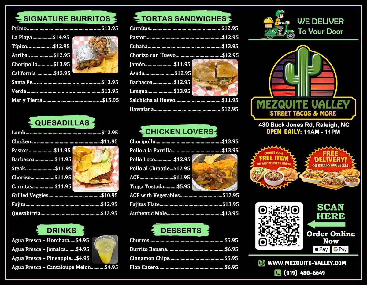 Mezquite Valley street tacos and more меню