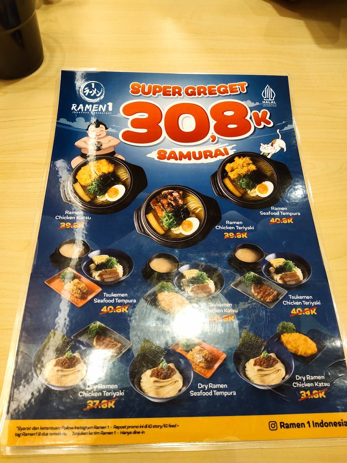 Ramen 1 Rita Supermall Tegal меню