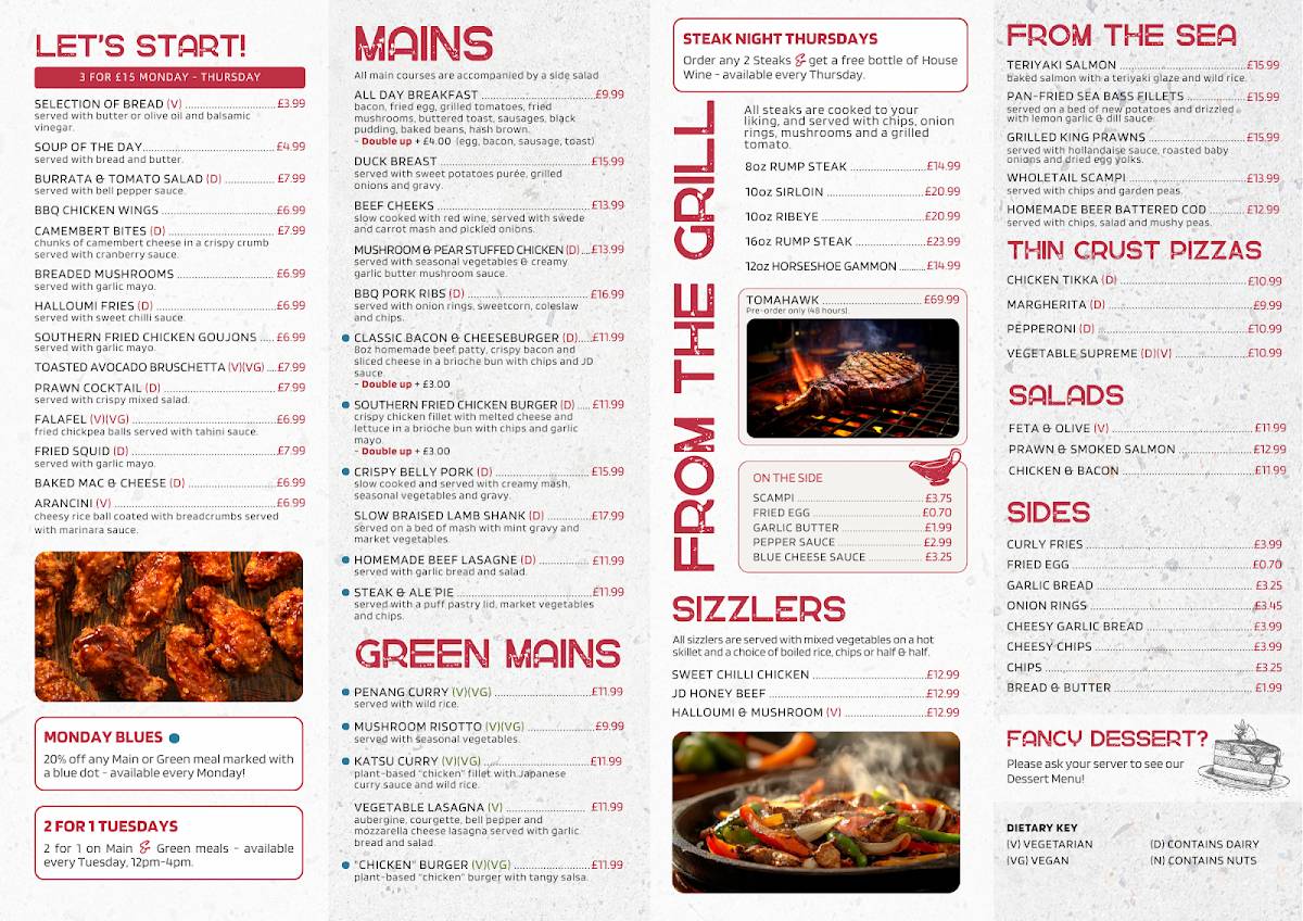 Red Lion Wednesfield меню