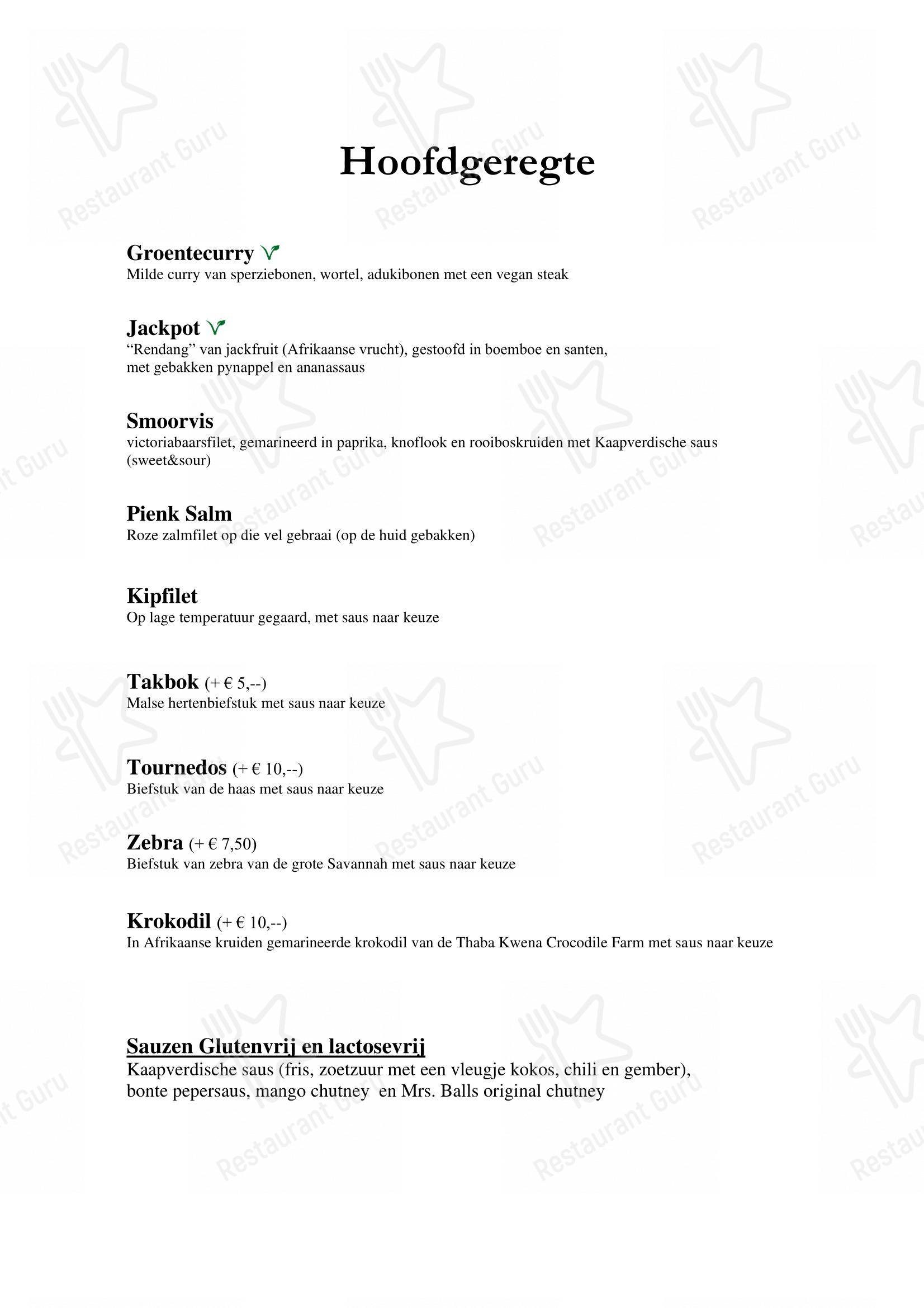 Restaurant AAP в Alphen - Крафт меню