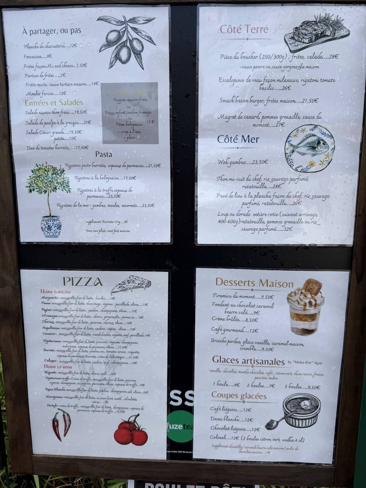 Restaurant Agay Soleil меню
