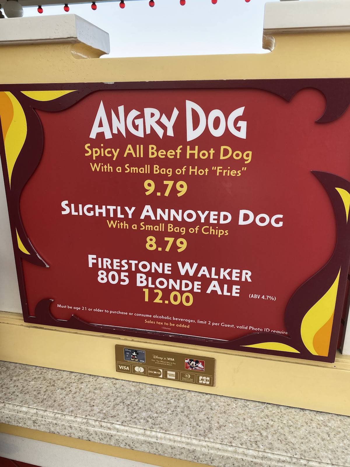 Angry Dogs меню