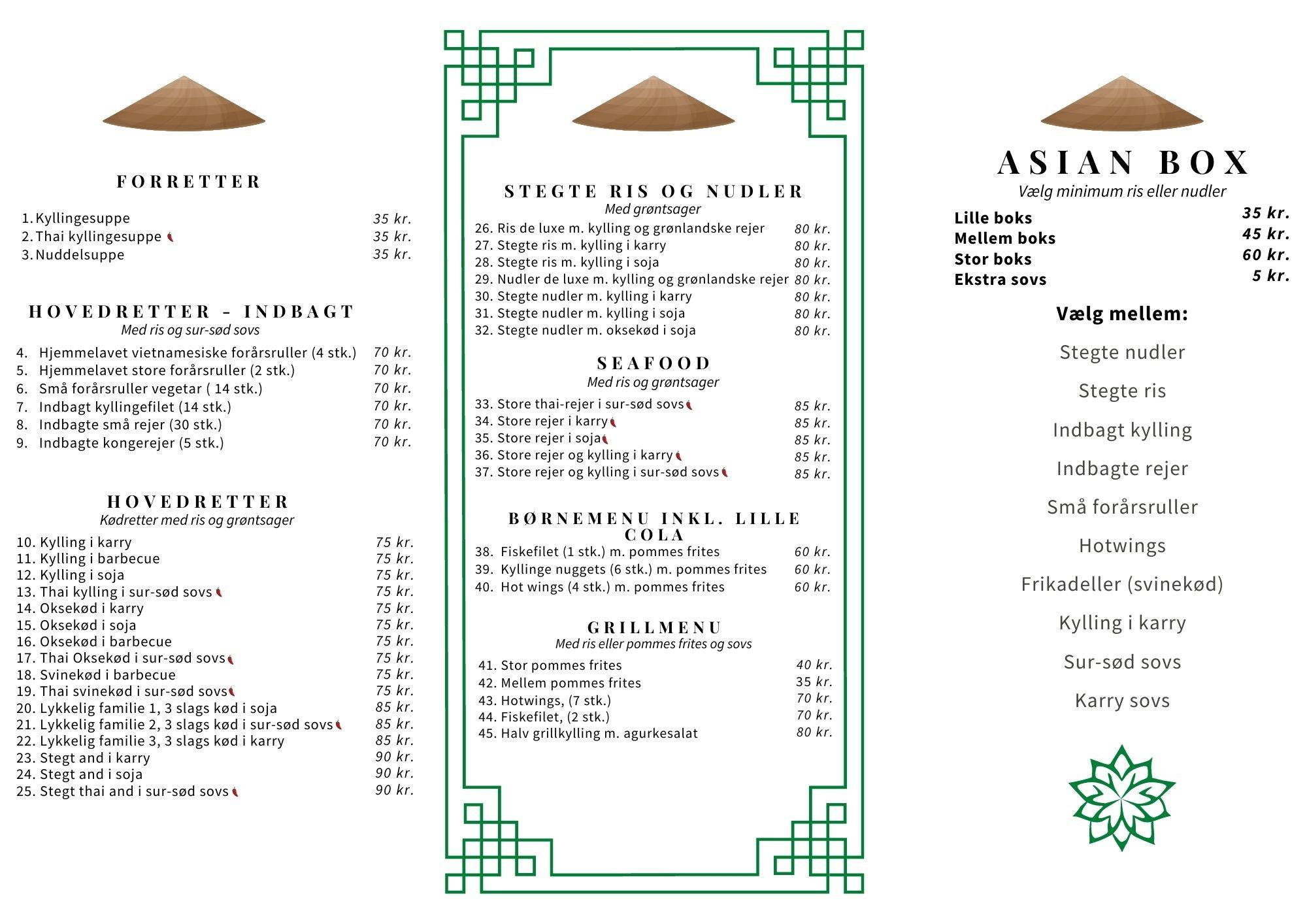 Asian Restaurant Haderslev меню