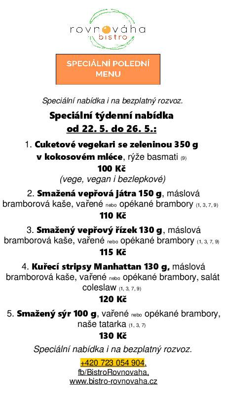 Bistro Rovnováha меню