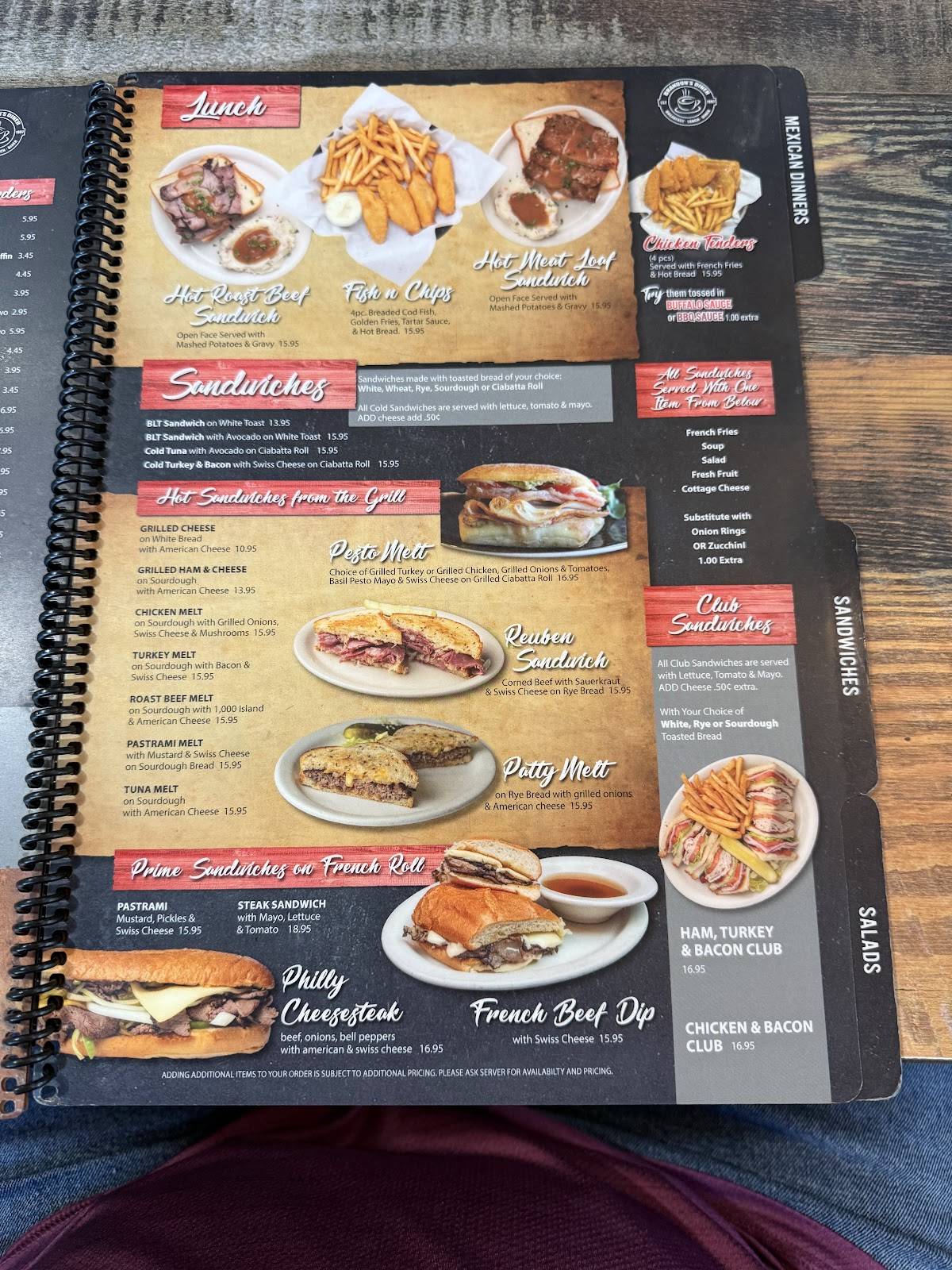 Brandon's Diner меню