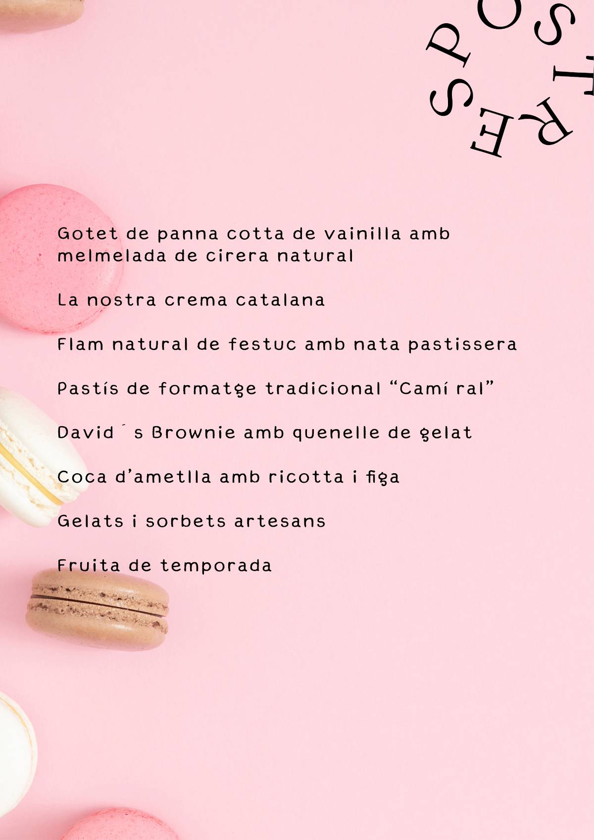 Restaurant Camí Ral меню