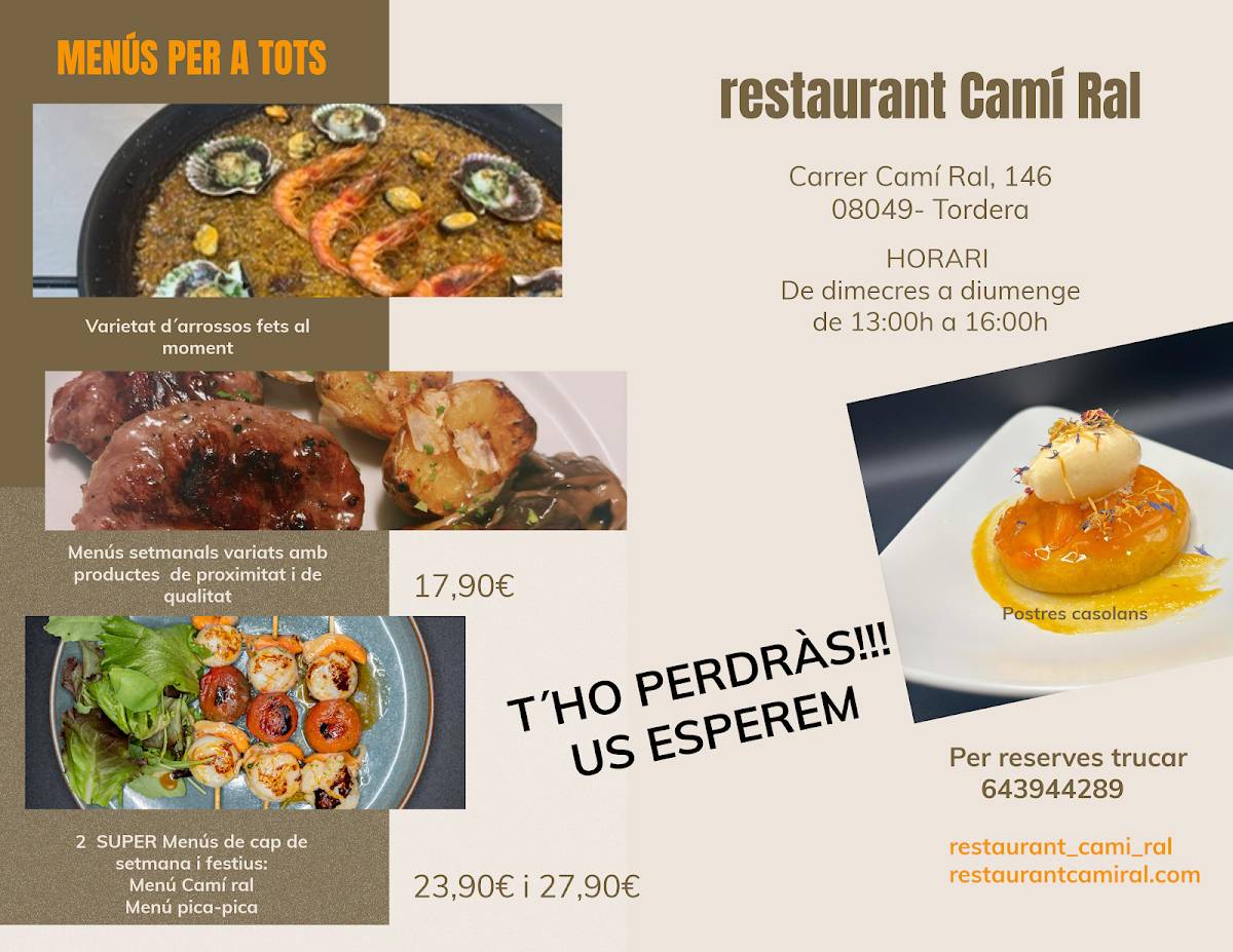 Restaurant Camí Ral меню