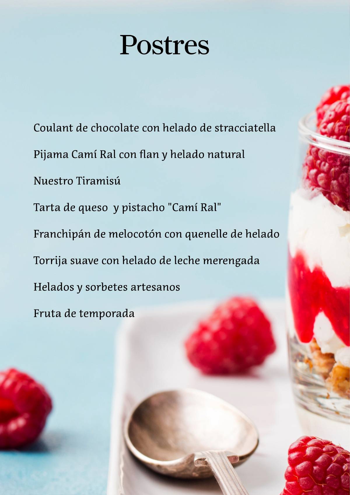 Restaurant Camí Ral меню