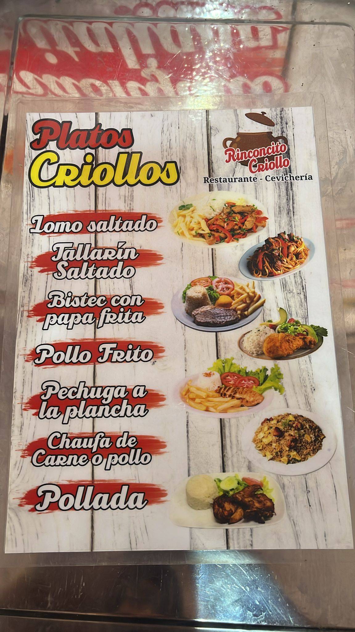 El Rinconcito Criollo меню