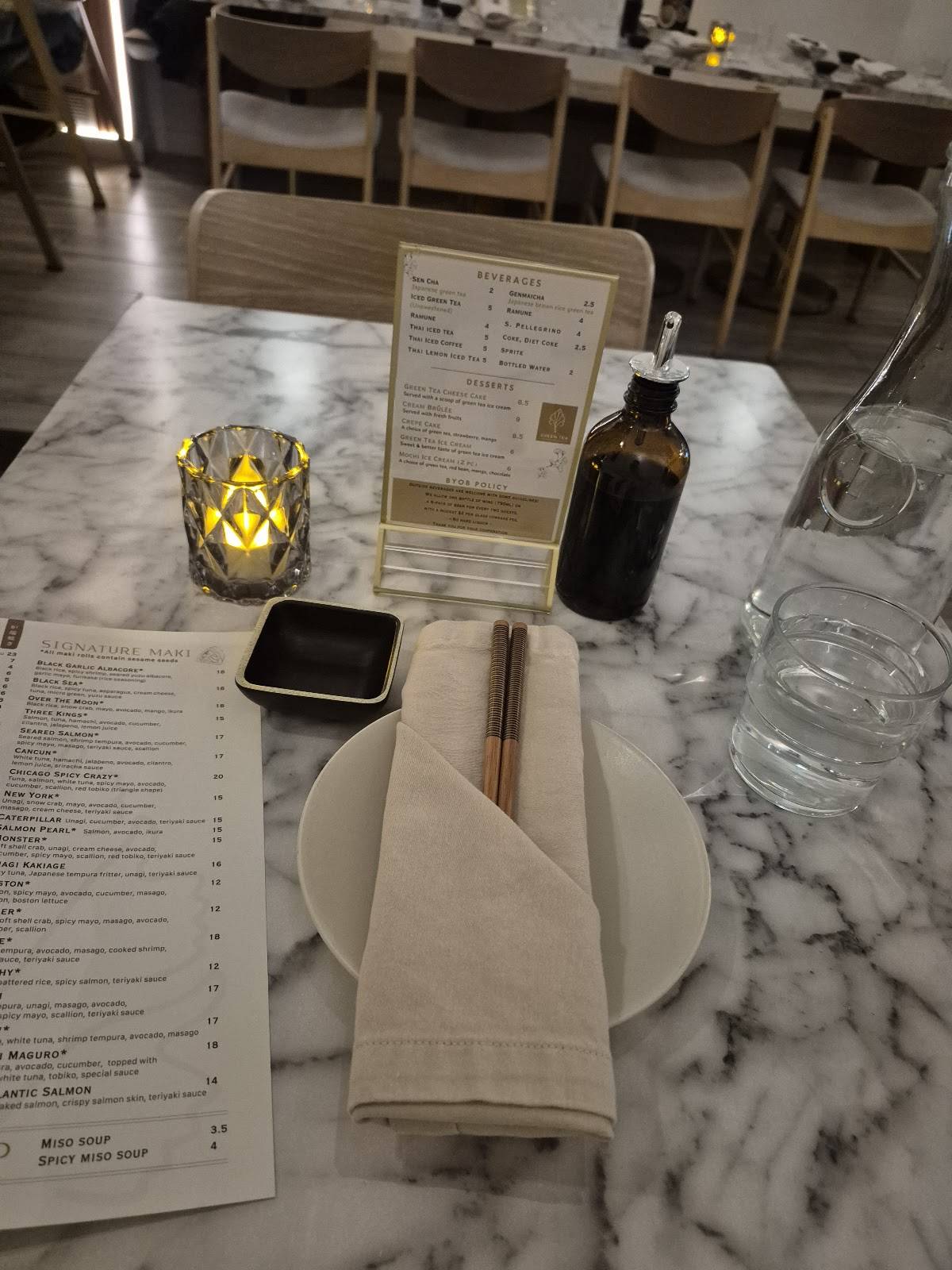 Green Tea Japanese Restaurant меню