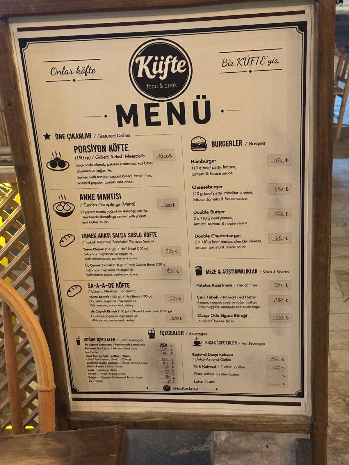 Küfte Food&Drink меню