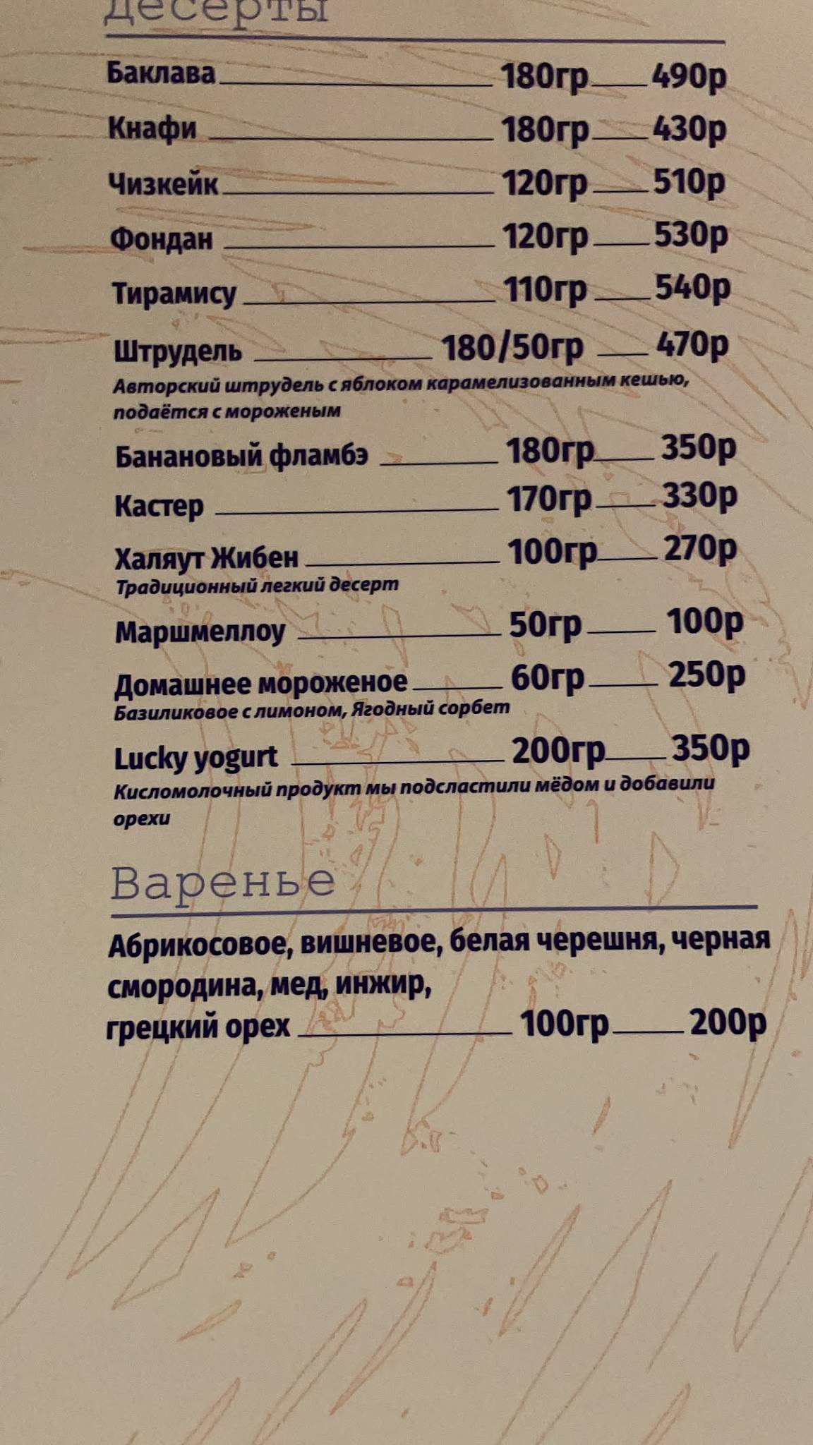 Ресторан Lucky Eye меню