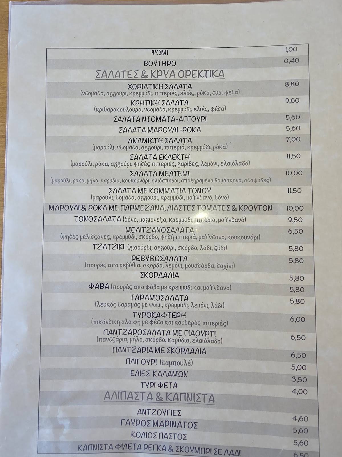 Meltemi меню