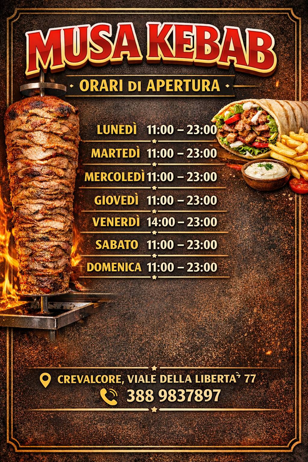 Musa kebab меню