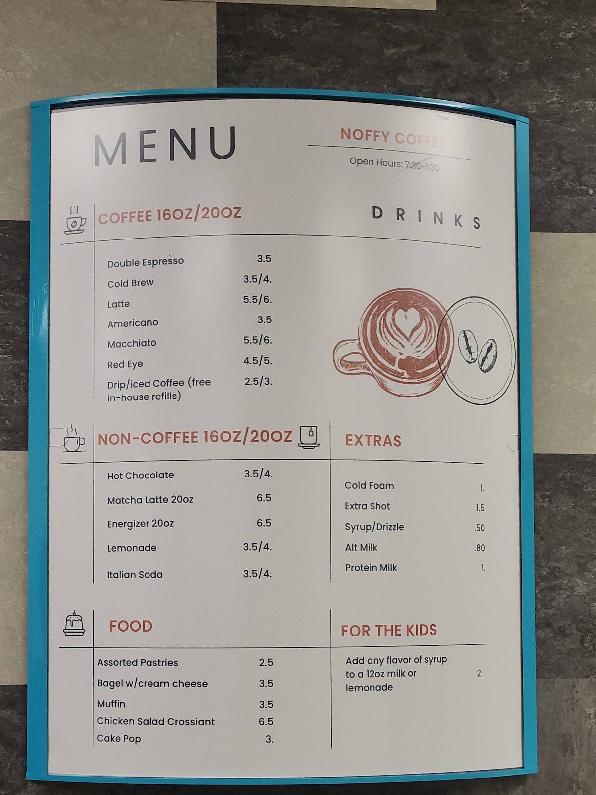 Noffy Coffee меню
