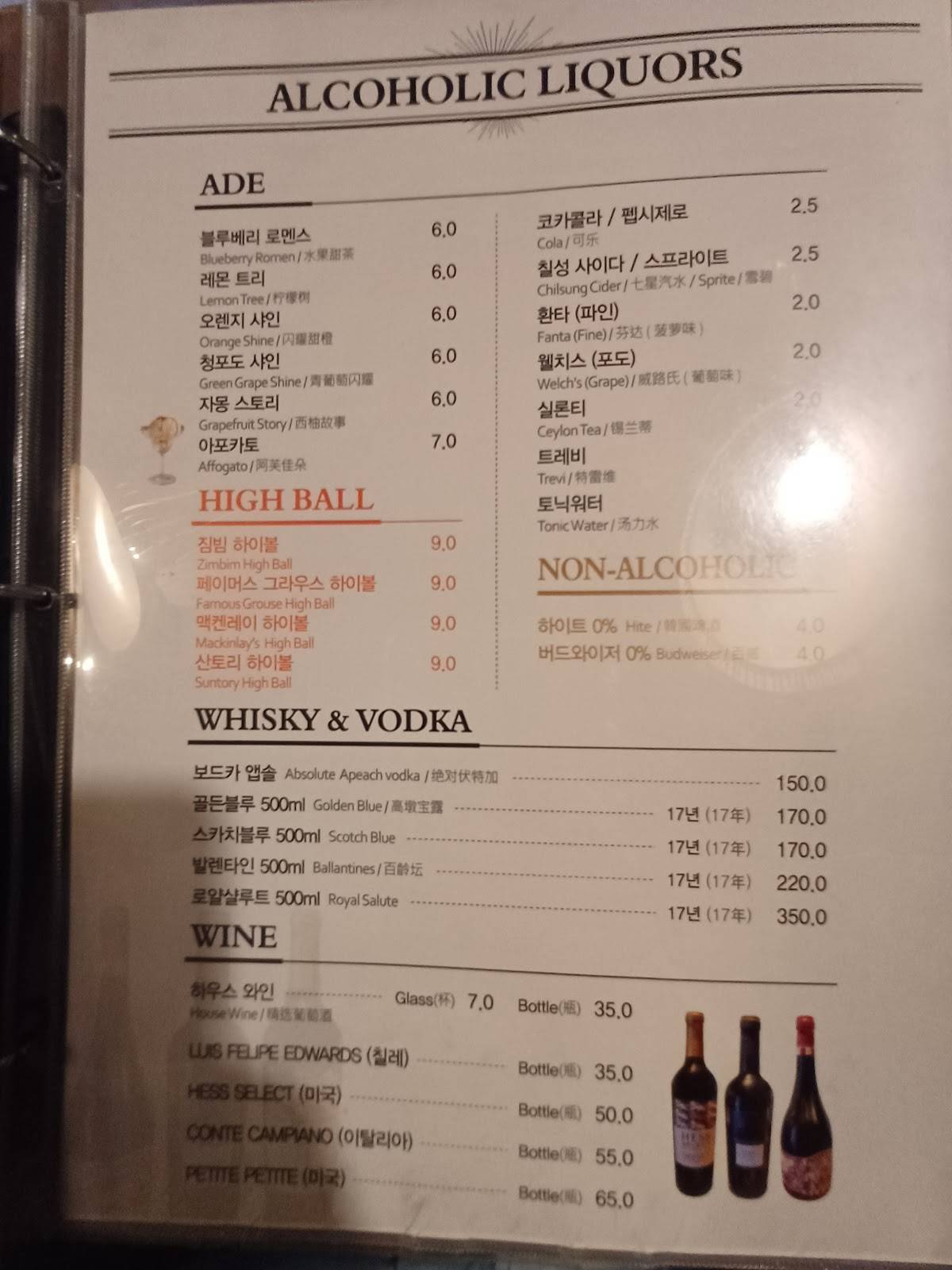 PUB 9 меню