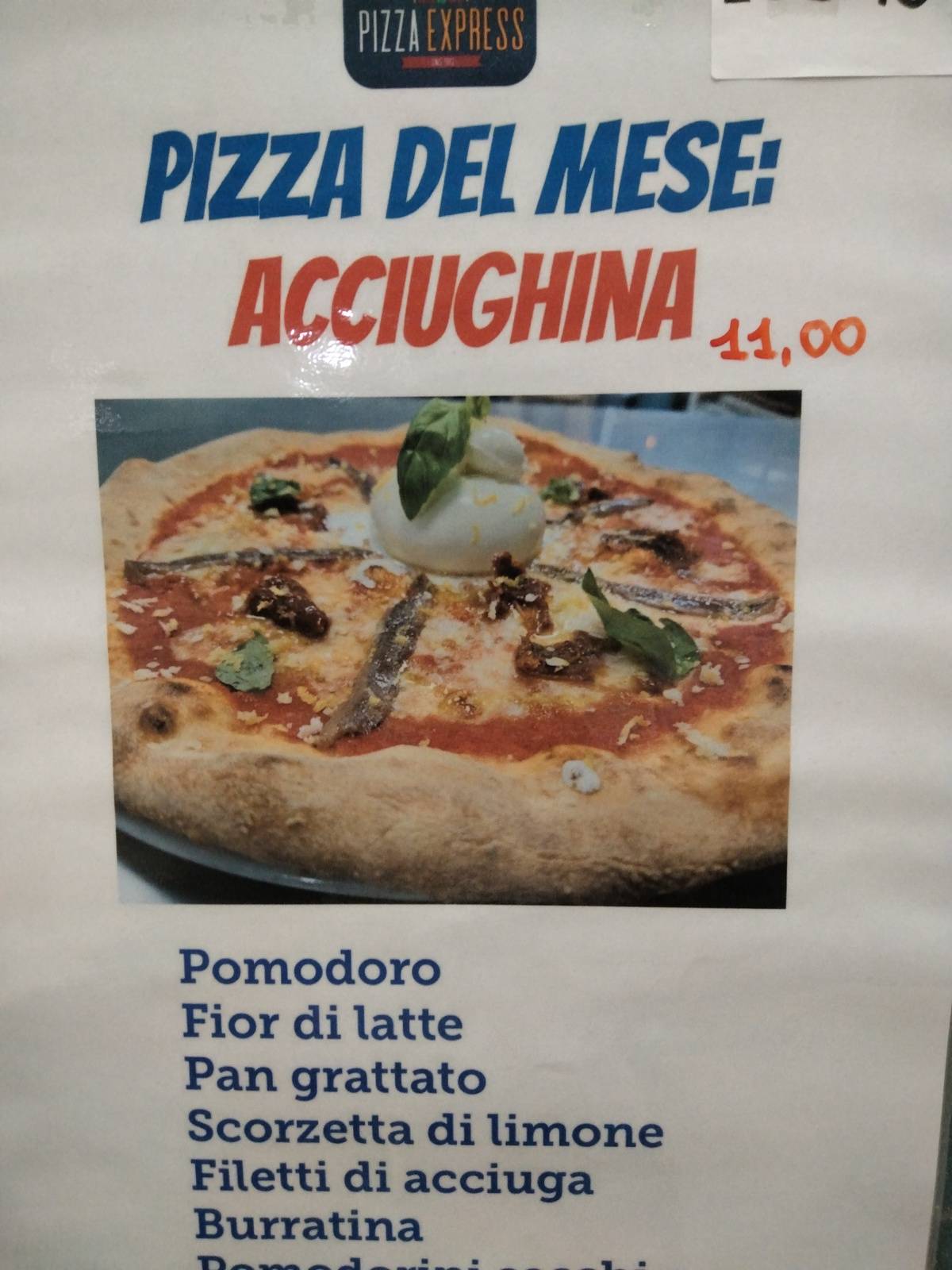 Pizza Express 4 меню
