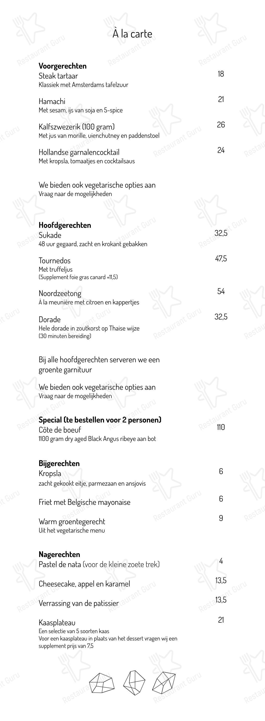 Lunch Menu паба и бара Restaurant Sukade