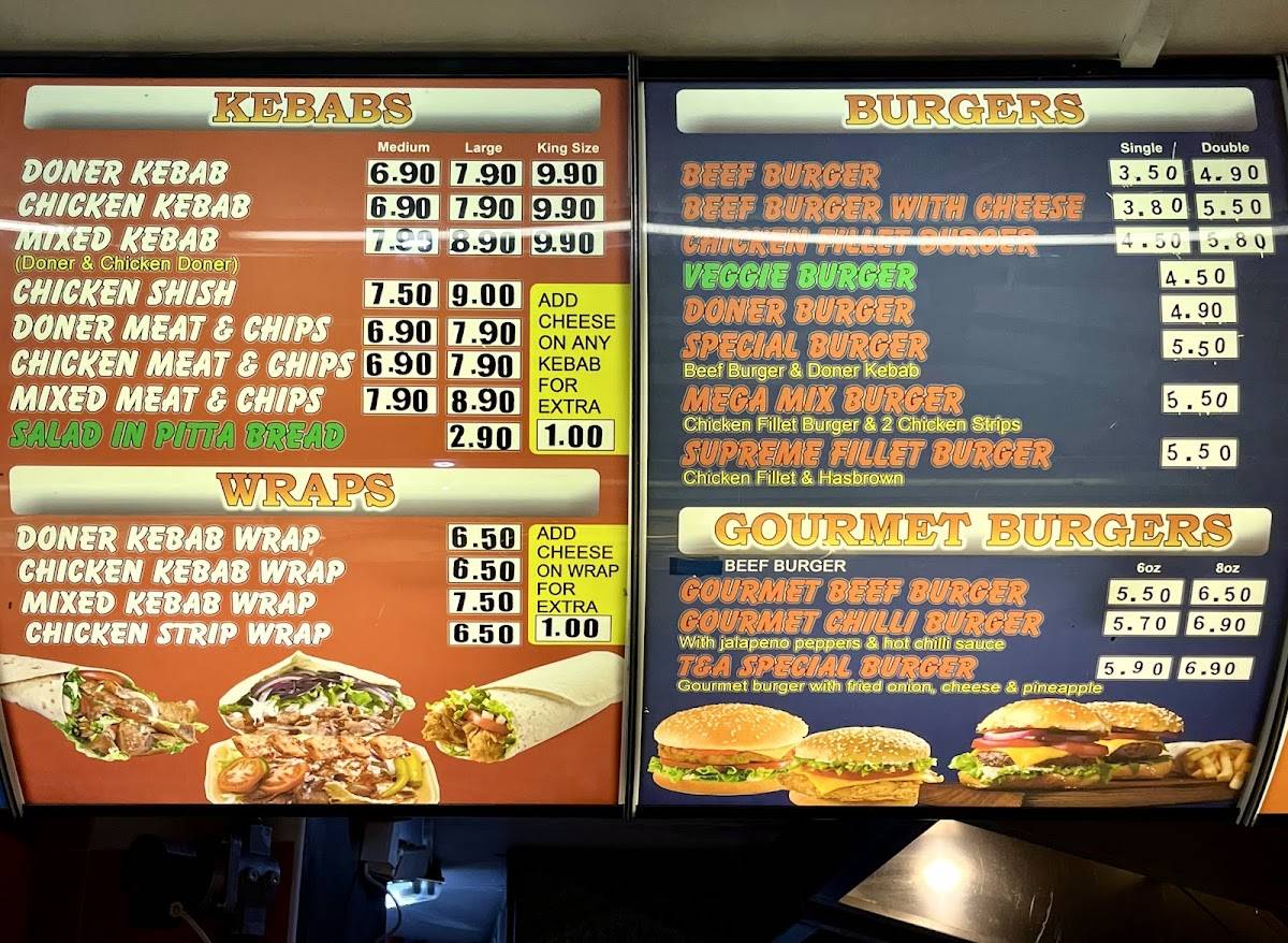 T & A kebabs меню