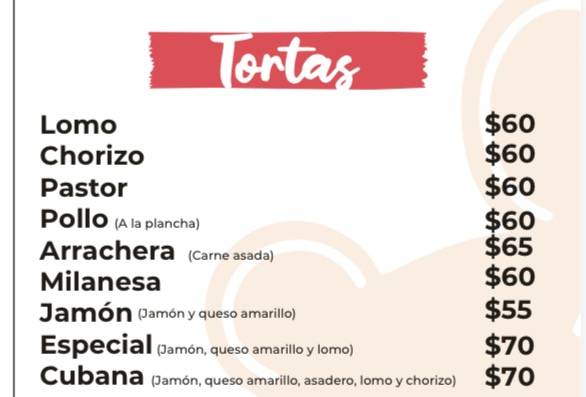 Tortas Río Verde меню