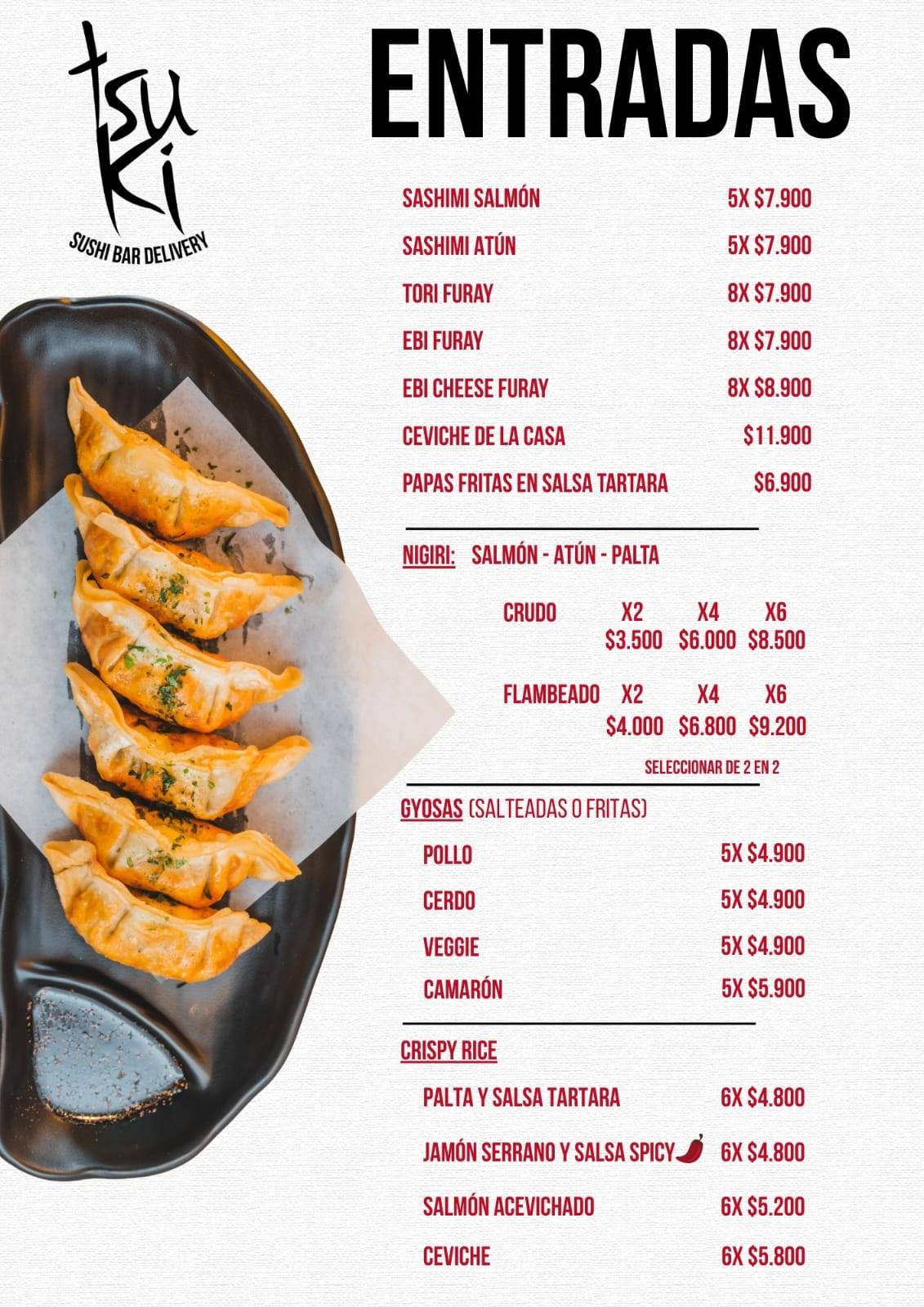 Tsuki Restobar меню