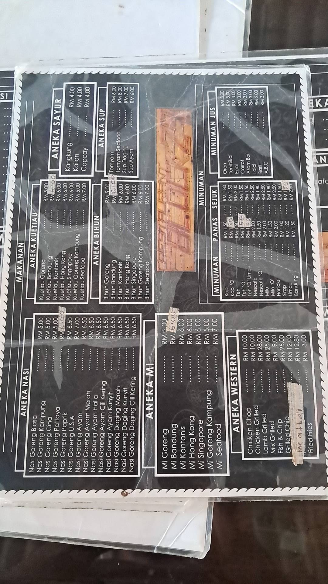 WARONG KOTA меню