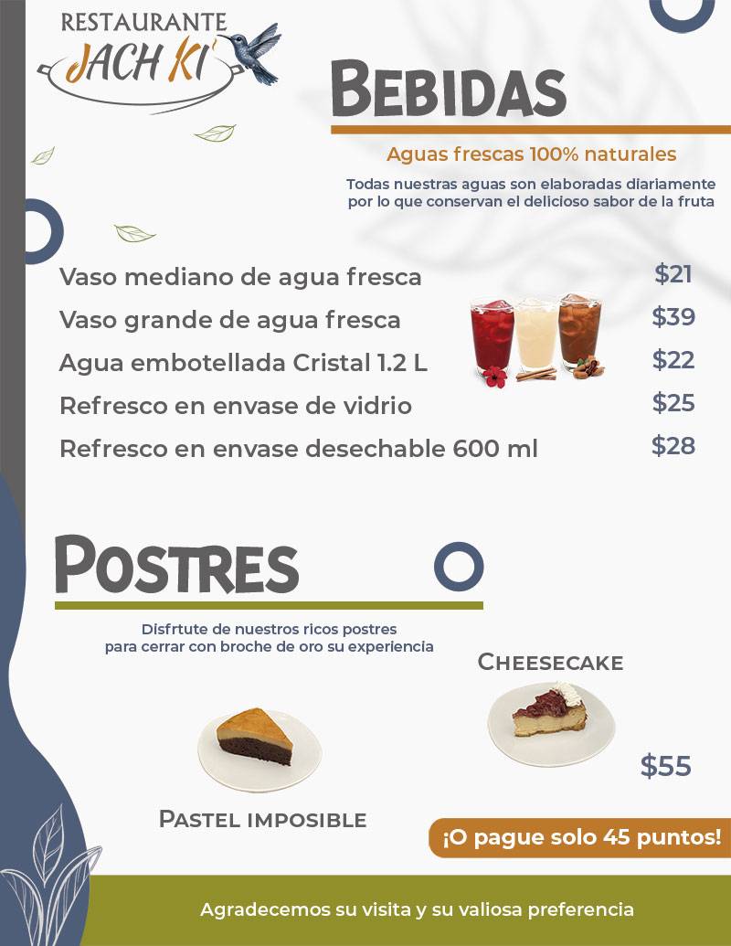 Restaurante Jach Ki' меню