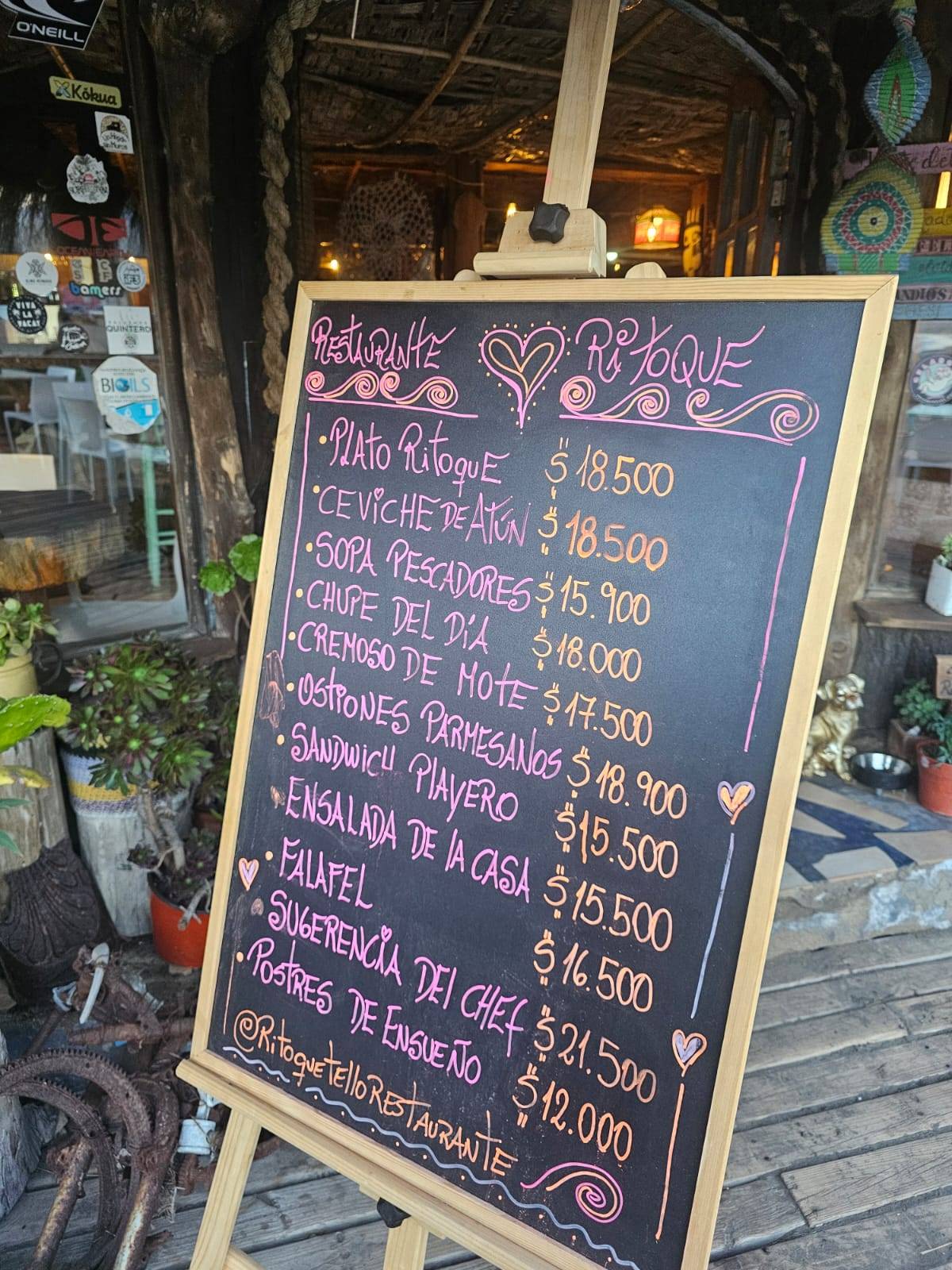 Restaurante Ritoque меню