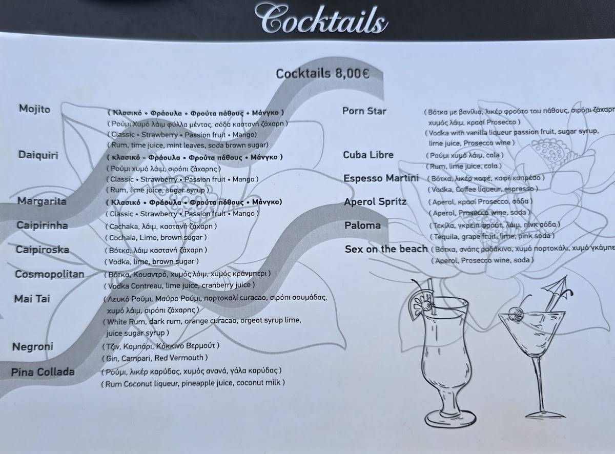 Γεύσεις στη στοά меню