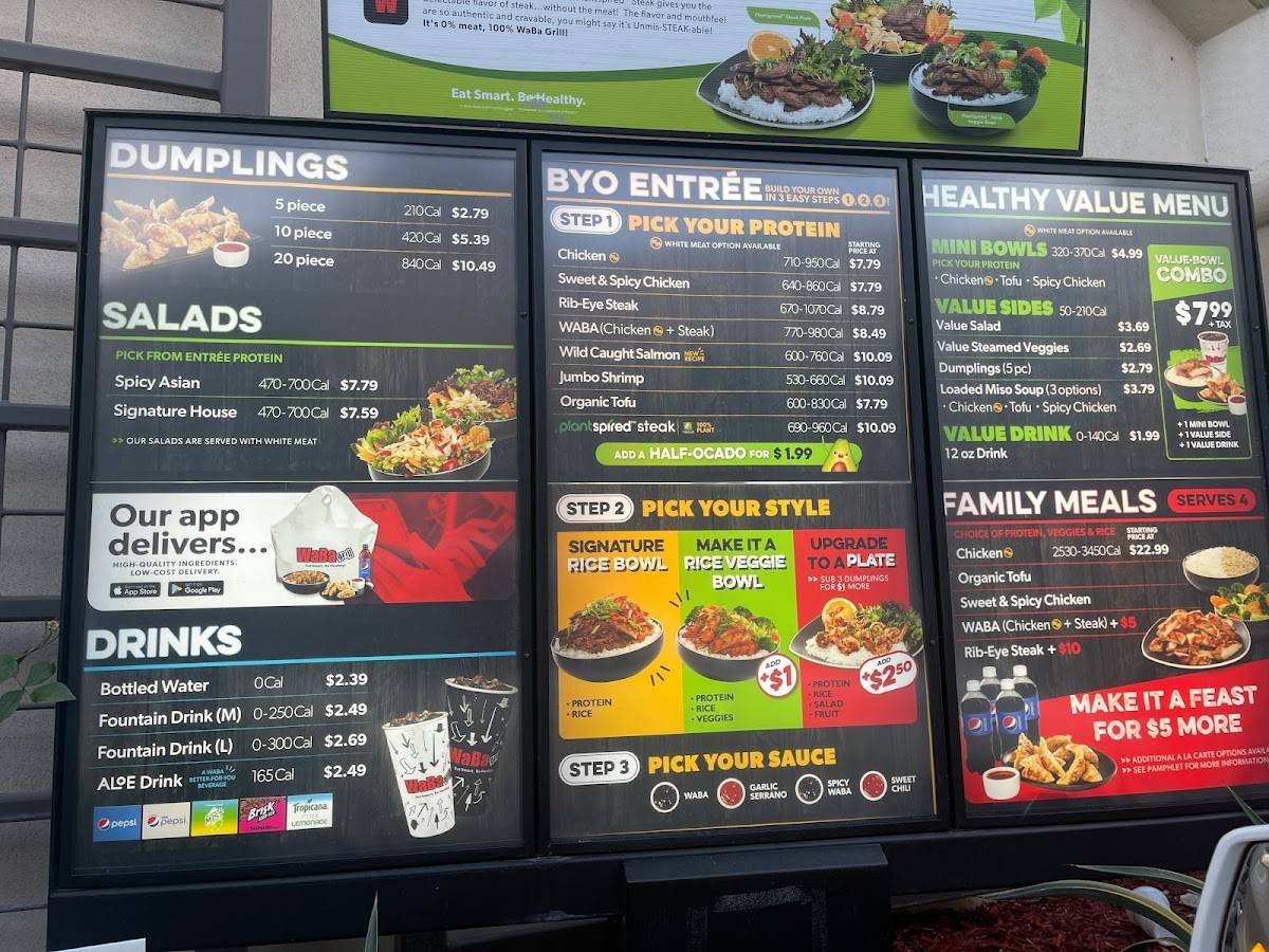 WaBa Grill меню