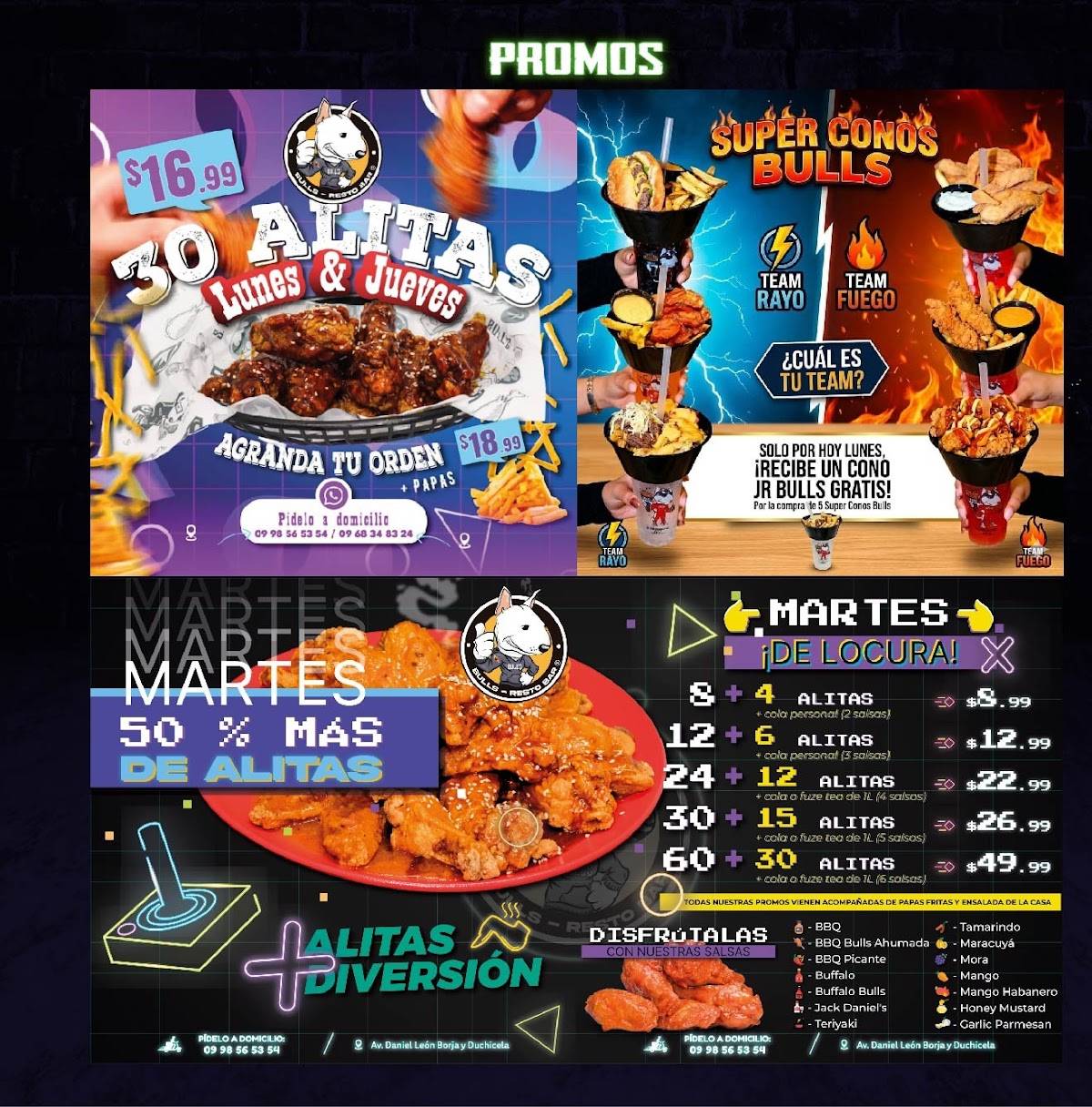 BULLS RESTO BAR - Riobamba меню