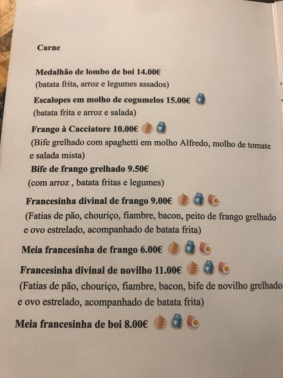 Ristorante Divinal меню