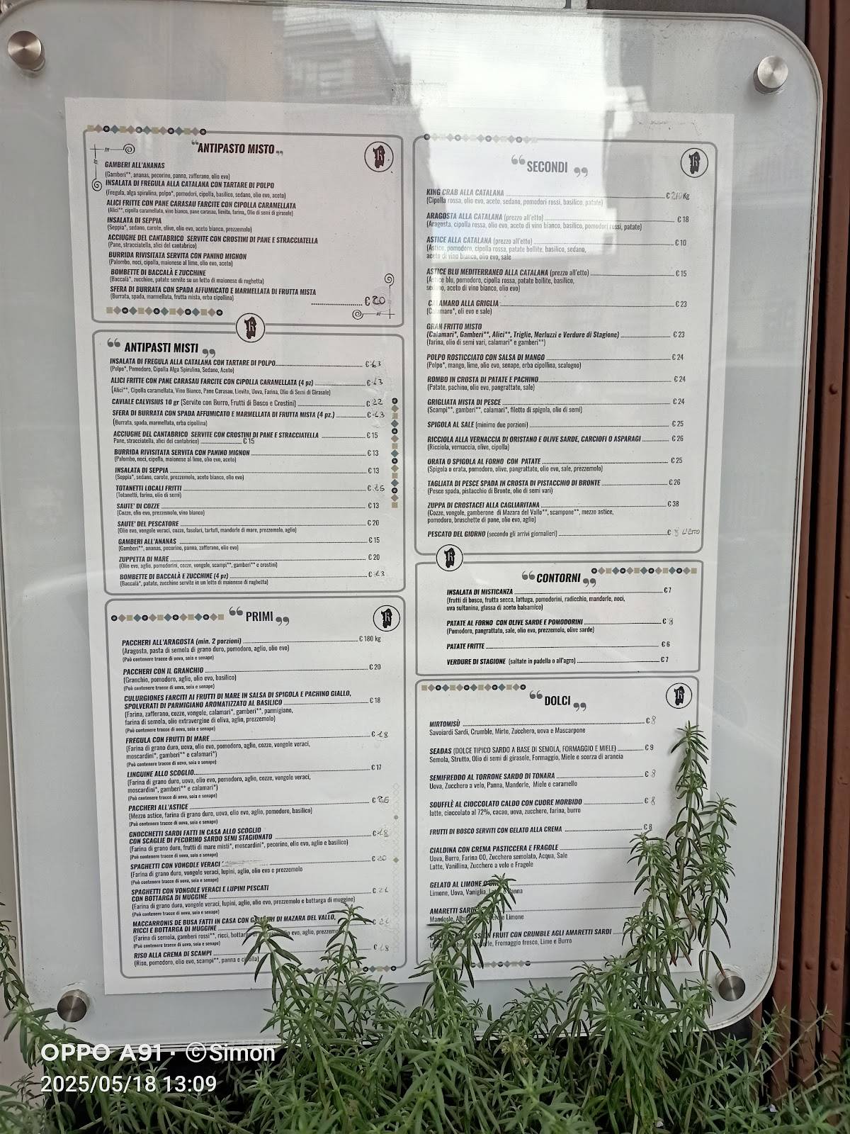 Ristorante Karalis меню