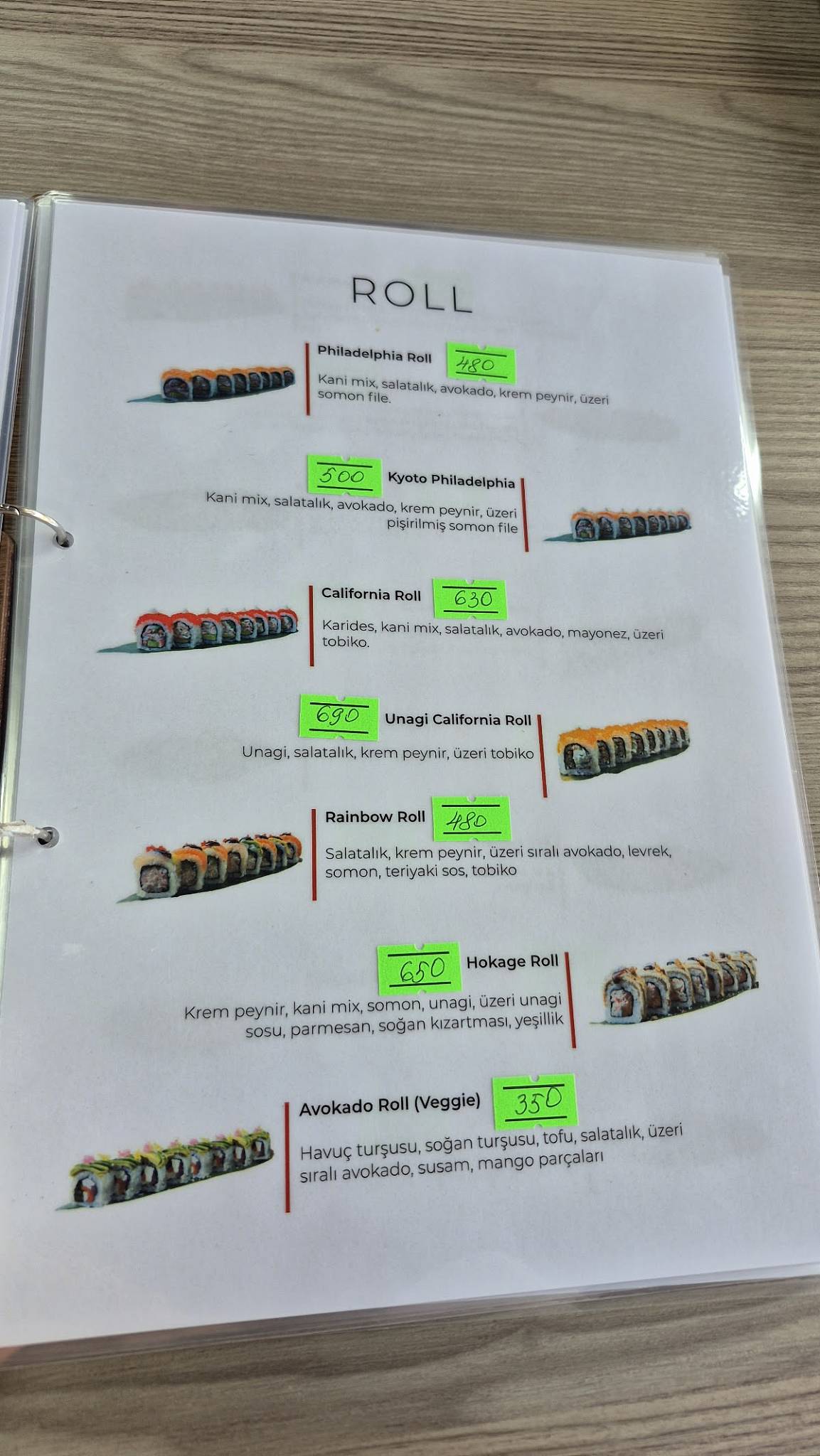 Rolik Sushi Antalya меню