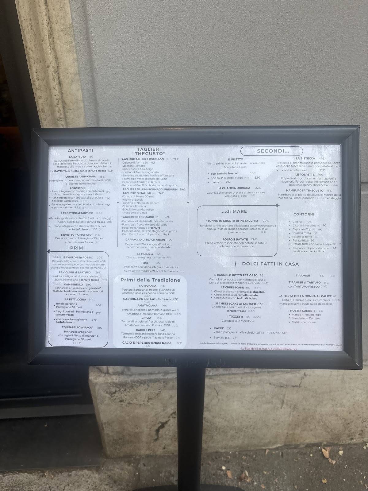 TheGusto Cucina con Enoteca меню