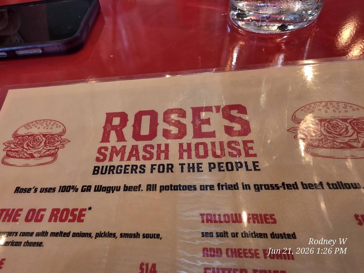 Rose’s Smash House меню
