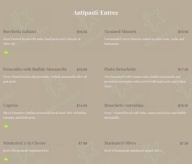 Giovanni's Italian Restaurant & Pizzeria меню