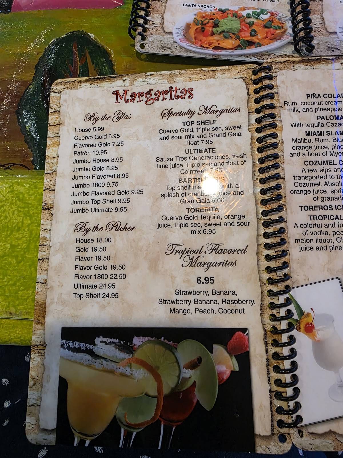 Torero's Mexican Restaurant меню