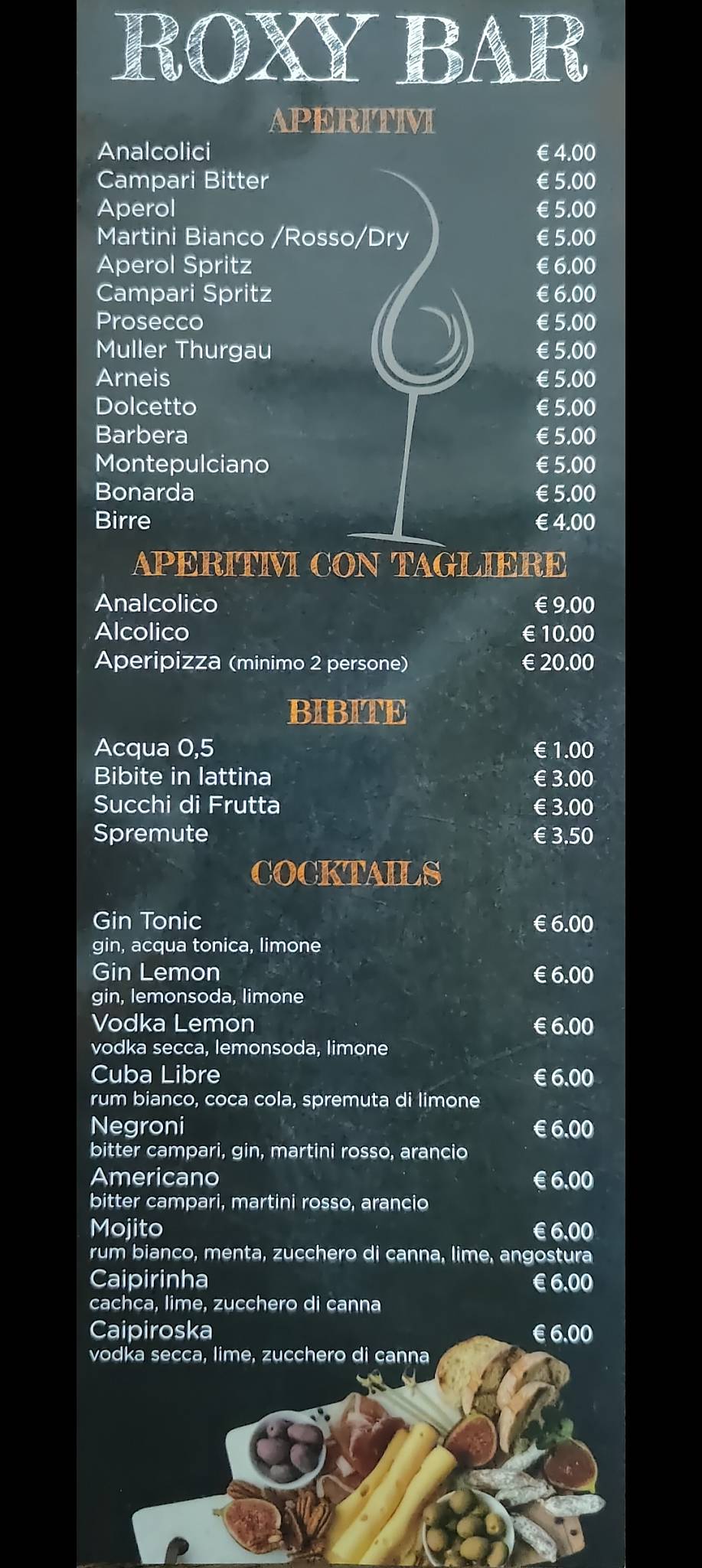 Roxy Bar Caffè Aperitivo Rivoli меню