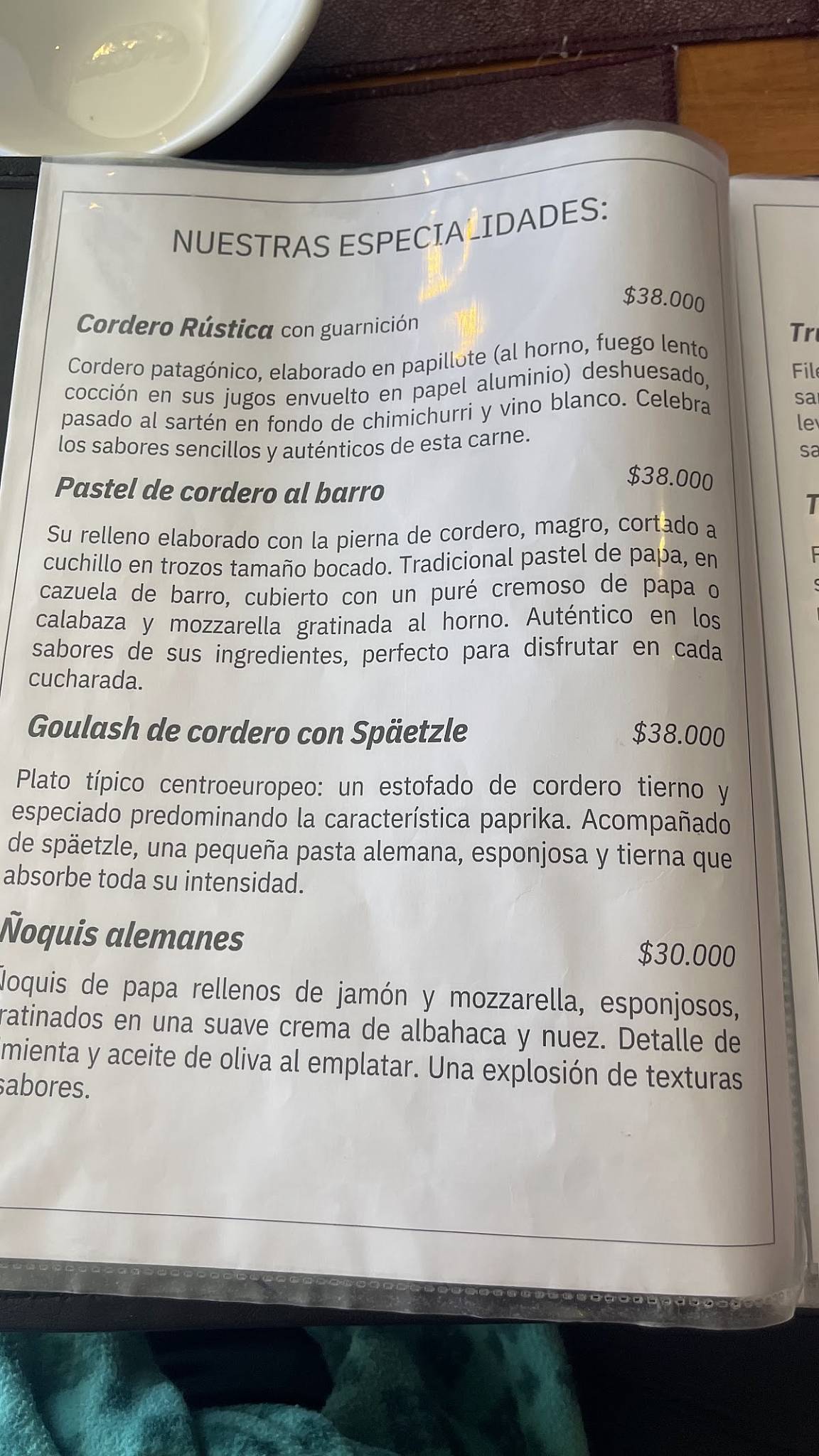 Rustica restaurant меню