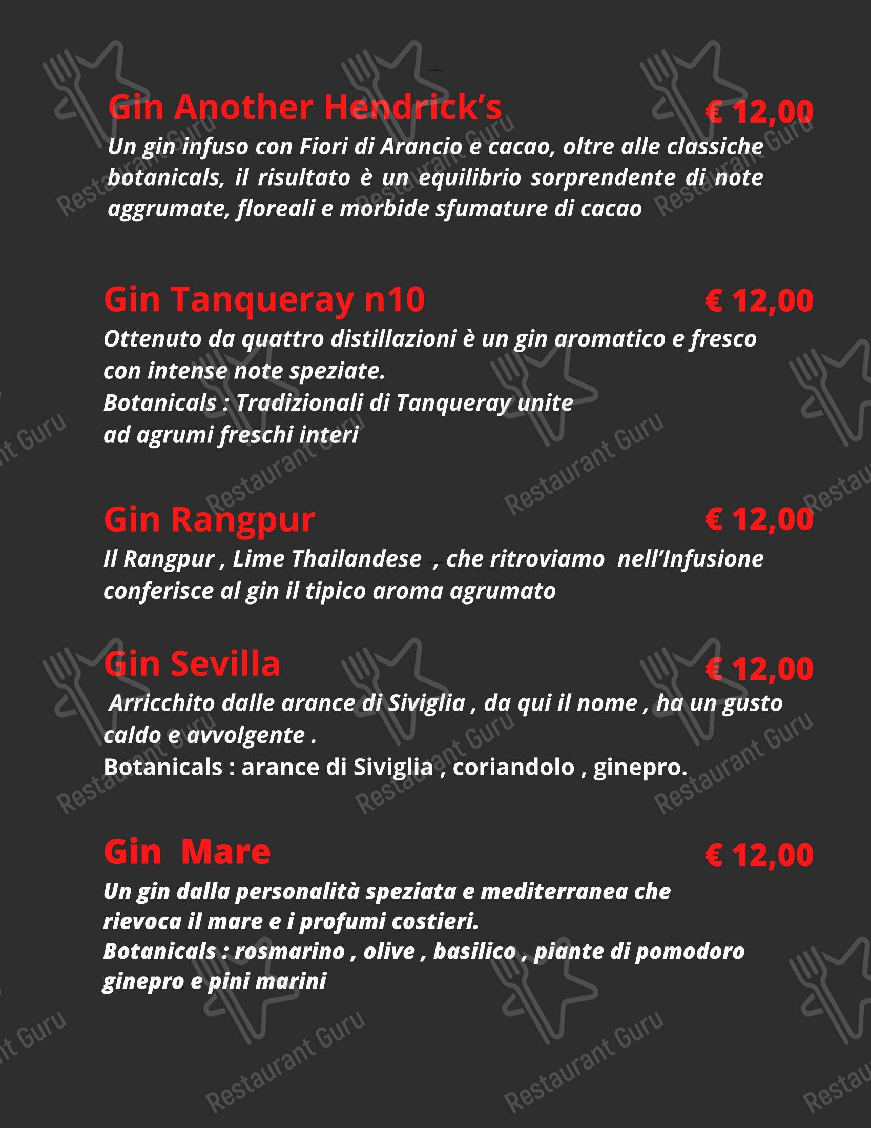 Ночное меню паба и бара Shake Cocktail & Wine Bar