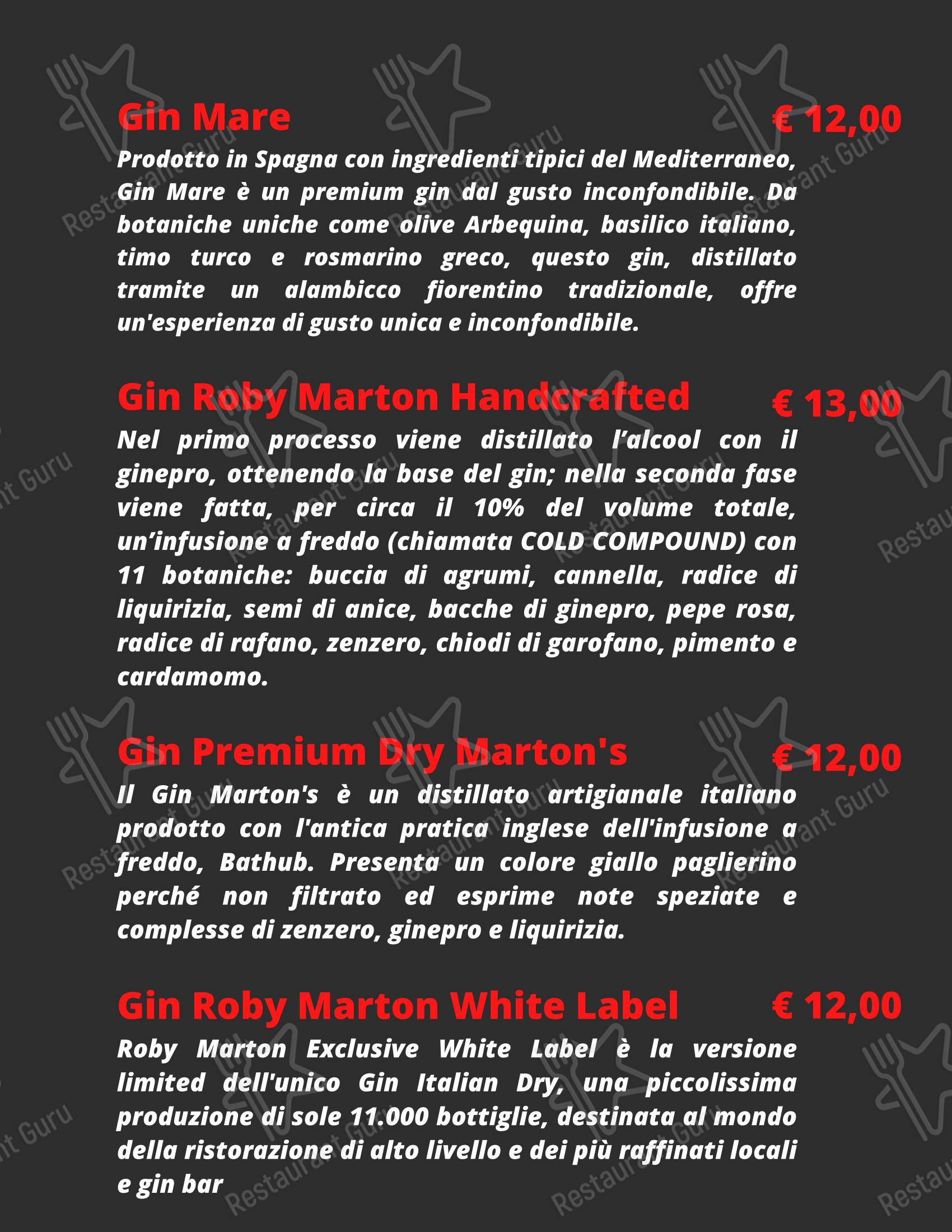 Ночное меню паба и бара Shake Cocktail & Wine Bar