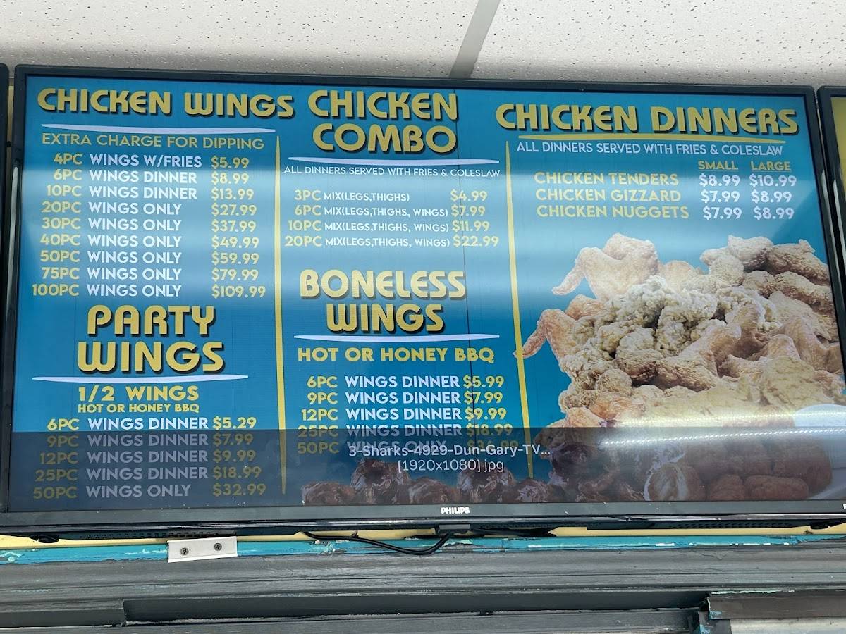 Sharks Fish & Chicken меню