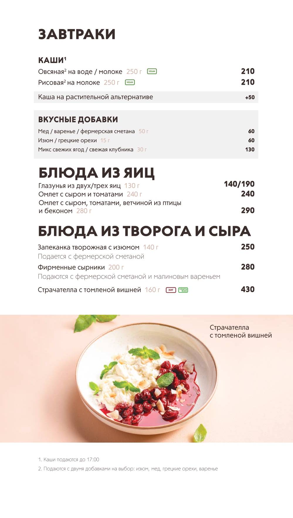 Шоколадница меню