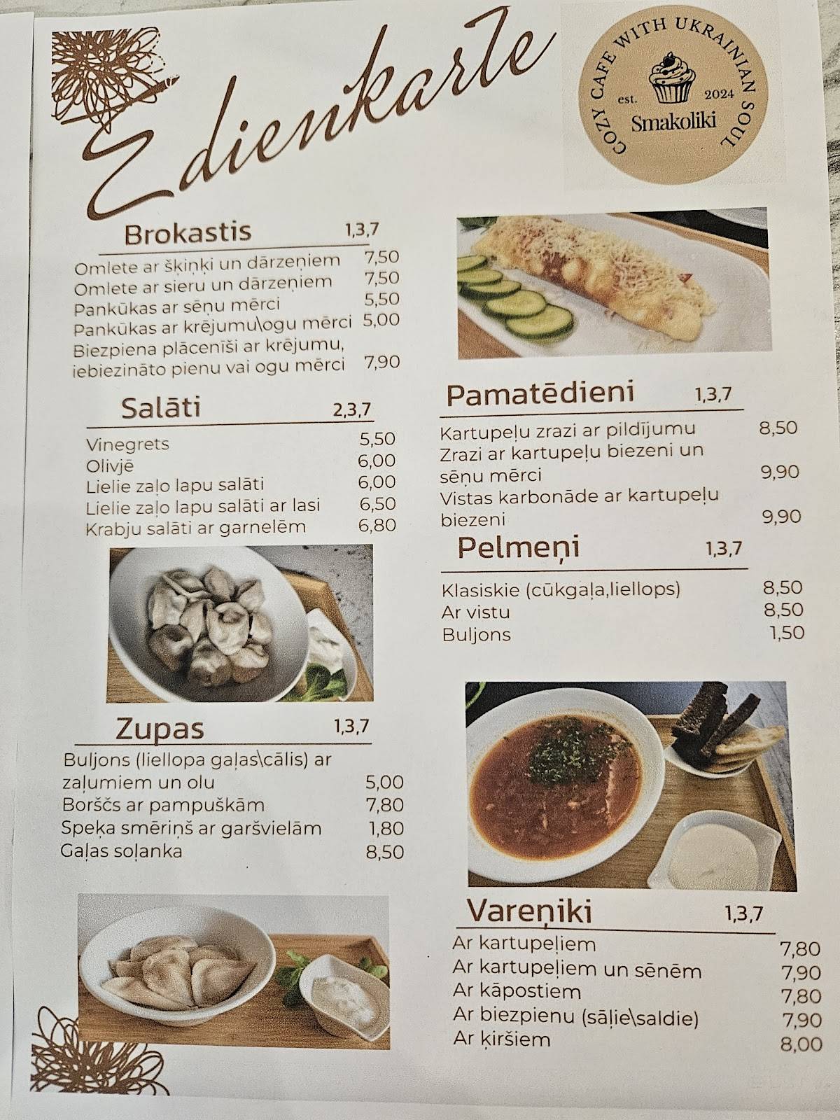 Smakoliki меню