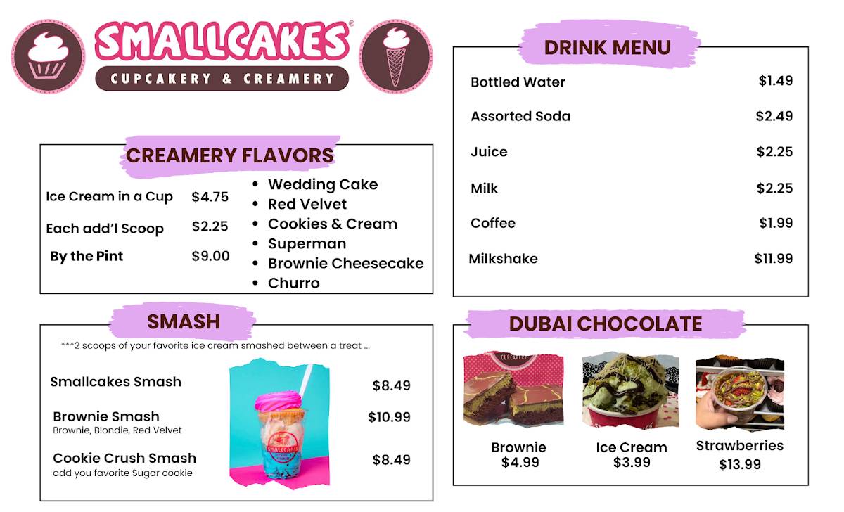 Smallcakes меню