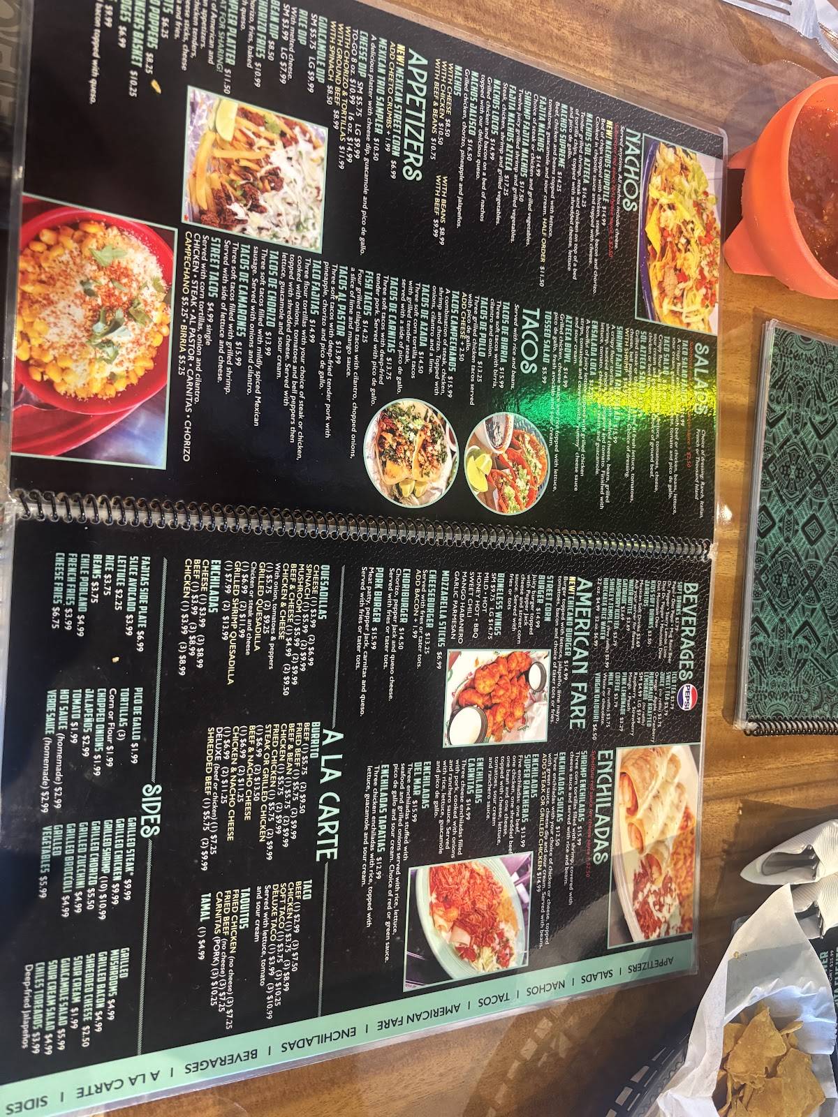 Sol Azteca меню