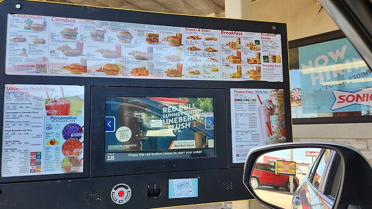 Sonic Drive-In меню