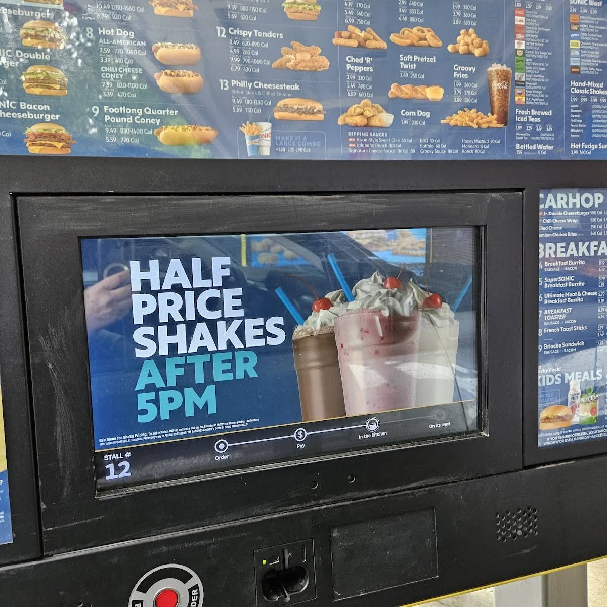 Sonic Drive-In меню