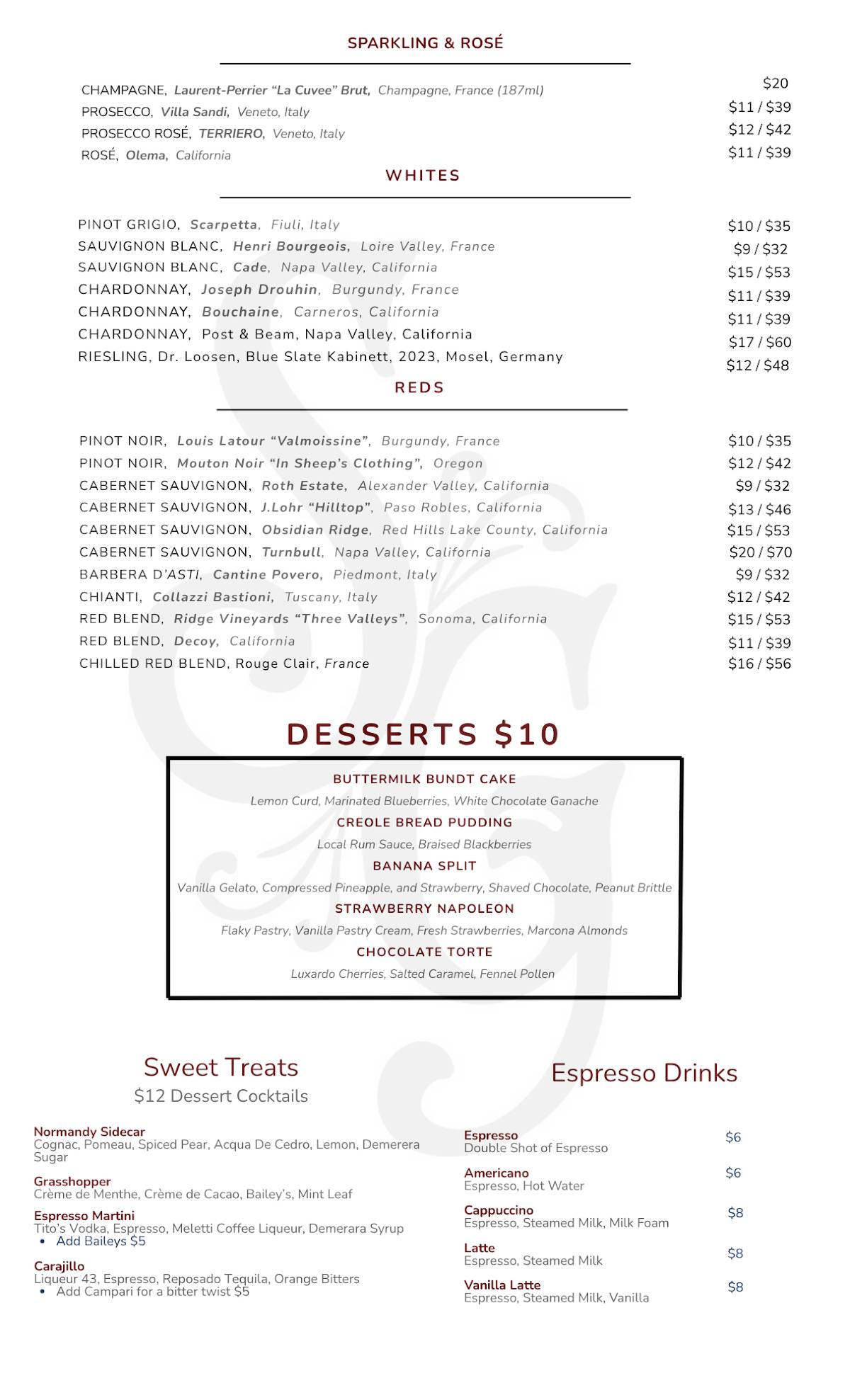 Southdowns Grille меню